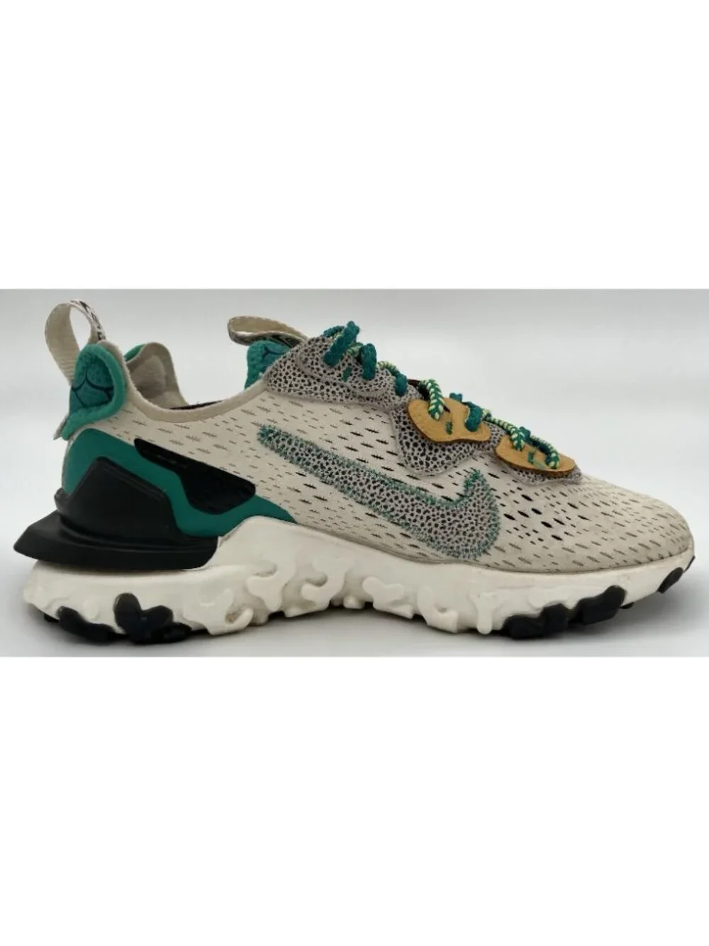 NIKE ID React Vision Cheetah Print Logo Brown Green Women’s Size 7.5 CT3618-991